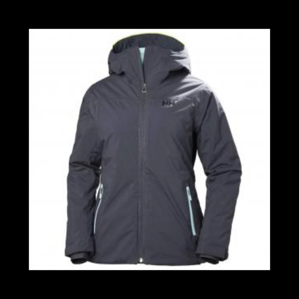 Helly Hansen Women's Ski Jacket - Dark Gray with Light Blue Accents